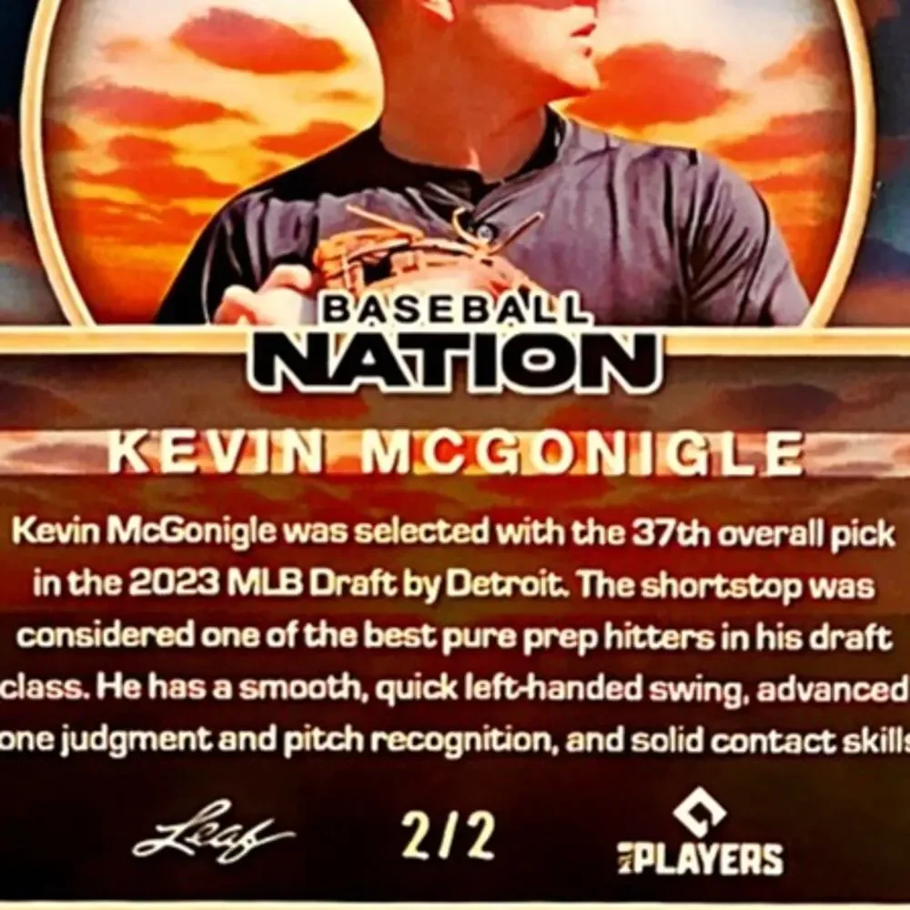 Kevin McGonigle 2/2 New Dawn Red Ray Wave Refractor Detroit Tigers Top Prospect